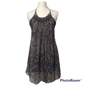 Soleil beaded snake printed halter sundress size S